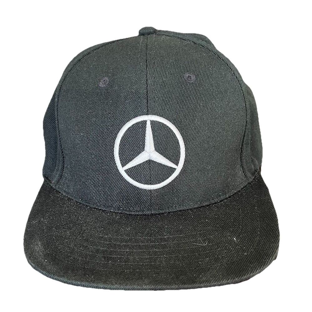 Mercedes-Benz Hat Cap Black Embroidered Logo Snap Back Wool-Acrylic